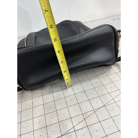 Michael Kors Black Leather Studded Rhea Zip Backpack Gold Hardware - Picture 10 of 11